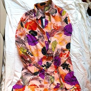 Floral fitted pink dress